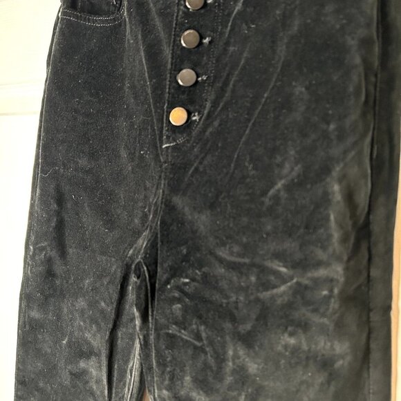 DL1961 Chrissy Ultra High Rise Black Velvet Button Fly Jeans Women's Size 25 - Picture 7 of 16